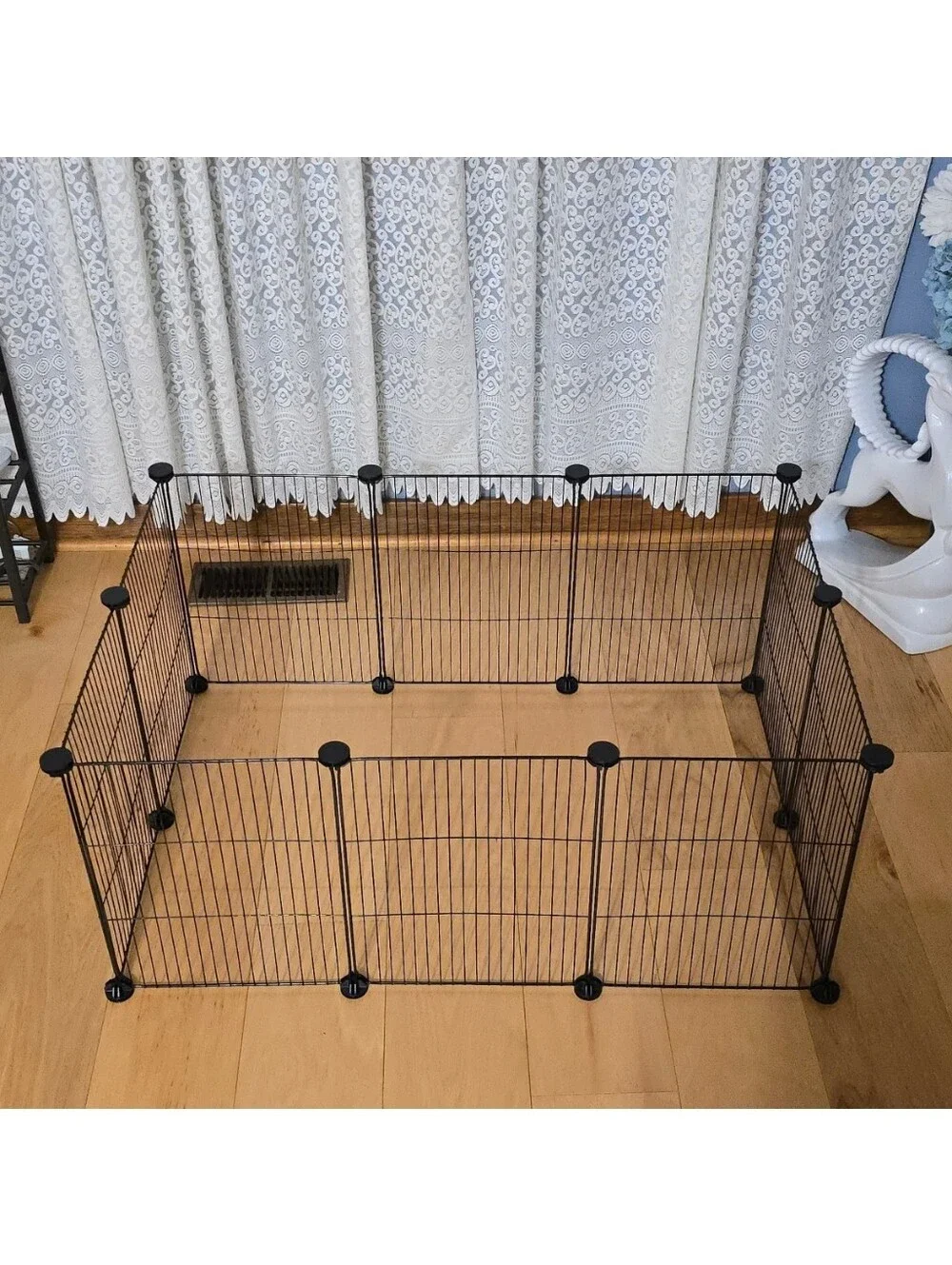 Pet Playpen Metal Wire Yard Fence 10 Panels 20 Connectors Guinea Pig Kitten